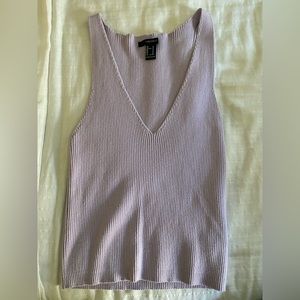Forever 21 Lilac V Neck Ribbed Tank